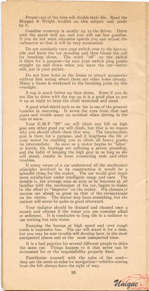 1911 Studebaker E-M-F 30 Operation Manual Page 24